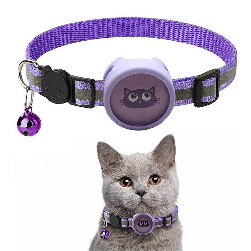 Purrfect Pet Kingdom Cat Collar for Apple AirTag - Red Pet Supplies Purple Purrfect Pet Kingdom