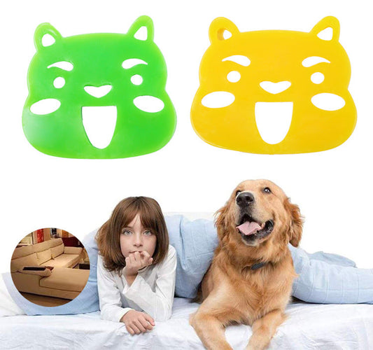 Green and yellow hair remover brushes for cat dog clothes, designed to remove fur effectively