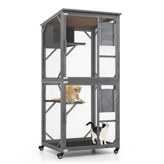 72 inch cat enclosure for outdoors with multiple levels and spacious design for cats to play