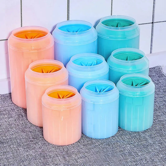 WTN Essentials Cat Foot Cleaning Tool in various colors for easy and effective pet paw cleaning