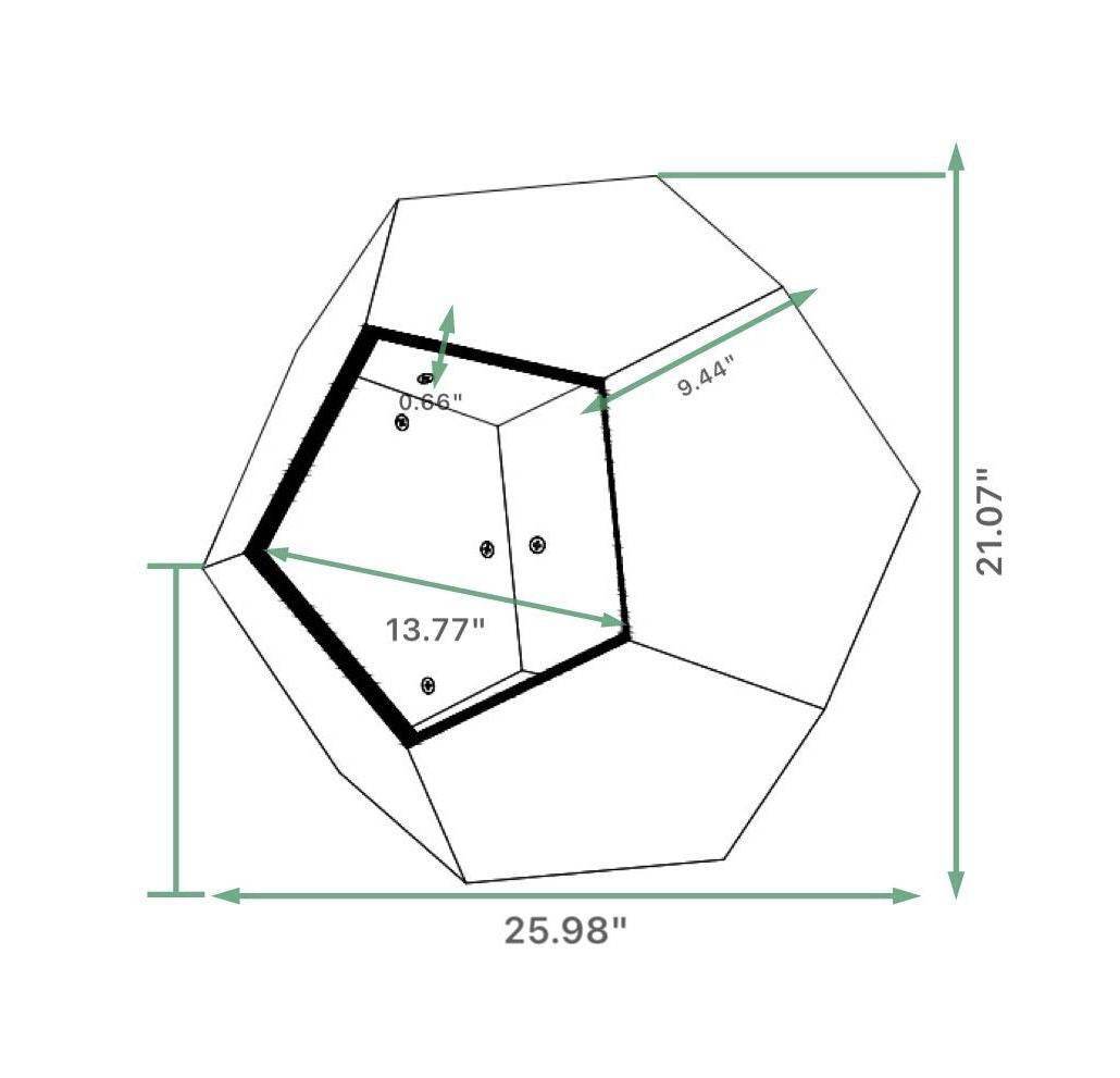 Diagram showing dimensions of cozy cat bed from Purrfect Pet Kingdom for cat furniture for living room