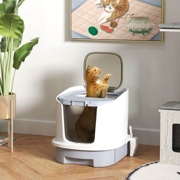 Purrfect Pet Kingdom Cat Litter Box Enclosure with Dual Entry Purrfect Pet Kingdom