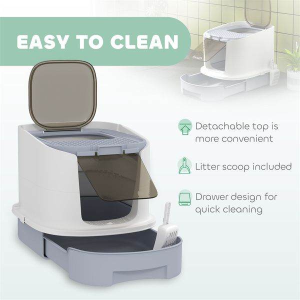 Purrfect Pet Kingdom Cat Litter Box Enclosure with Dual Entry Purrfect Pet Kingdom