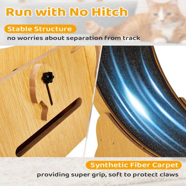 Purrfect Pet Kingdom Cat Treadmill with Wooden Frame Purrfect Pet Kingdom