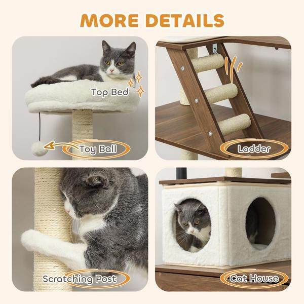 Purrfect Pet Kingdom Cat Tree with Condo & Shelves Purrfect Pet Kingdom