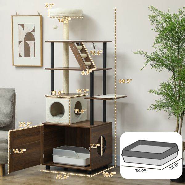 Purrfect Pet Kingdom Cat Tree with Condo & Shelves Purrfect Pet Kingdom