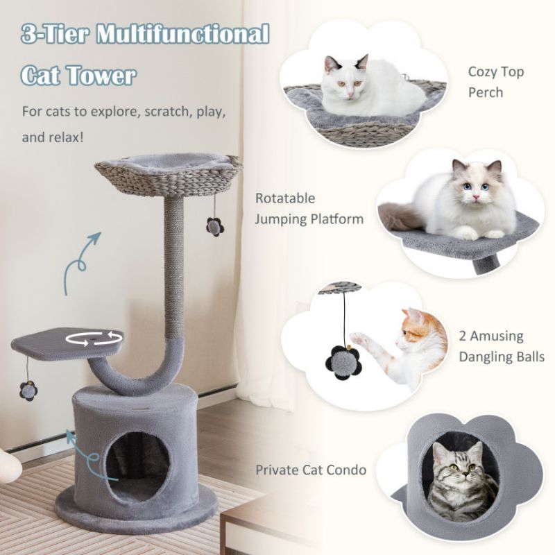 Purrfect Pet Kingdom Cat Tree for Large and Small Cats Purrfect Pet Kingdom