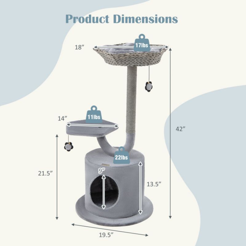 Purrfect Pet Kingdom Cat Tree for Large and Small Cats Purrfect Pet Kingdom