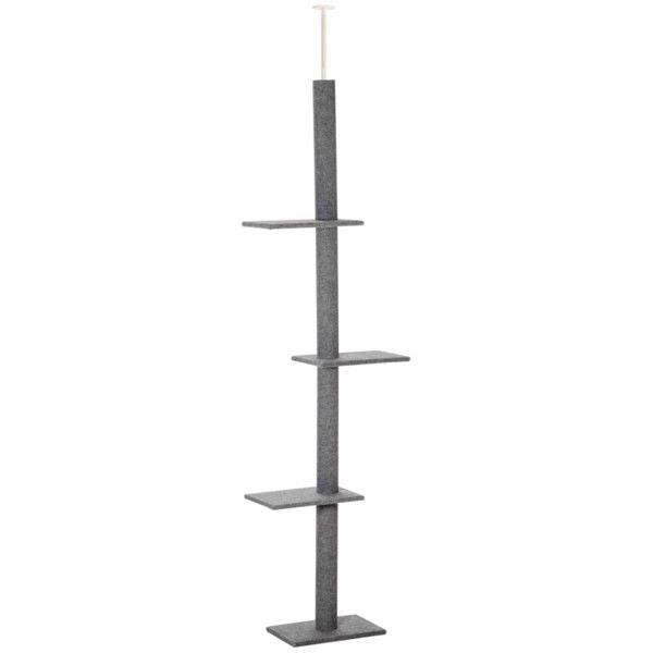 Purrfect Pet Kingdom Tall Grey Cat Tree with Multiple Platforms Purrfect Pet Kingdom