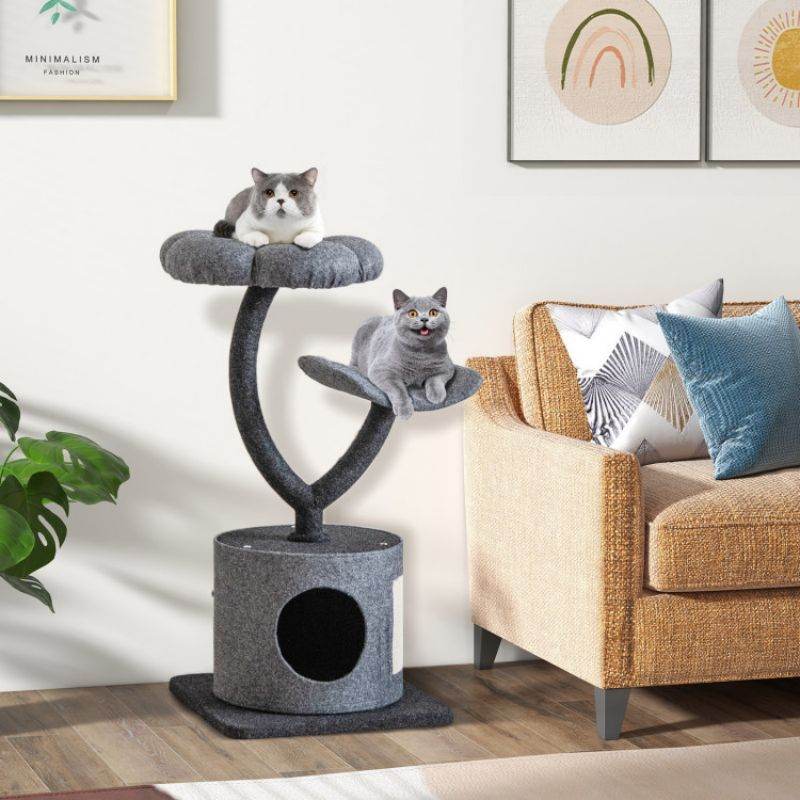 Purrfect Pet Kingdom Cat Tree with Sisal Posts & Cozy Perches 🚀 Gray Purrfect Pet Kingdom
