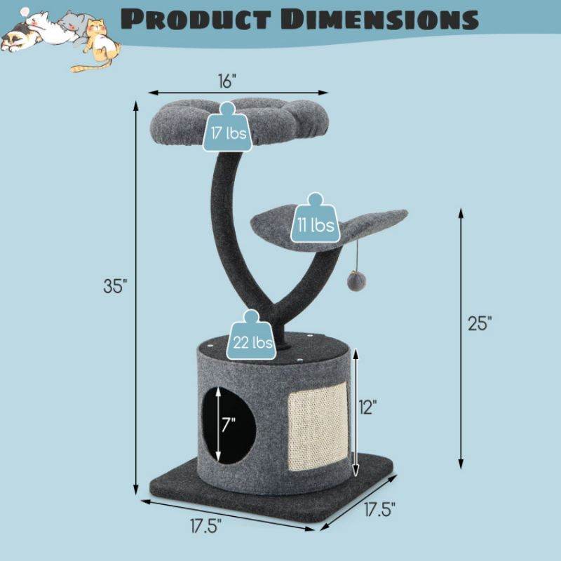 Purrfect Pet Kingdom Cat Tree with Sisal Posts & Cozy Perches 🚀 Purrfect Pet Kingdom