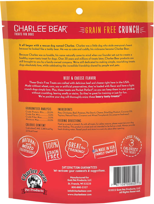 Charlee Bear Grain Free Beef and Cheese Crunch Treats 8oz