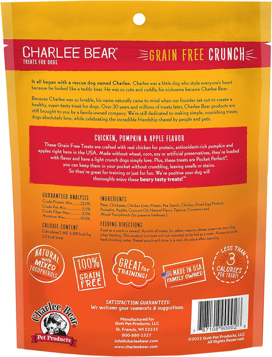 Charlee Bear Grain Free Chicken Pumpkin Apple Dog Treats 8oz