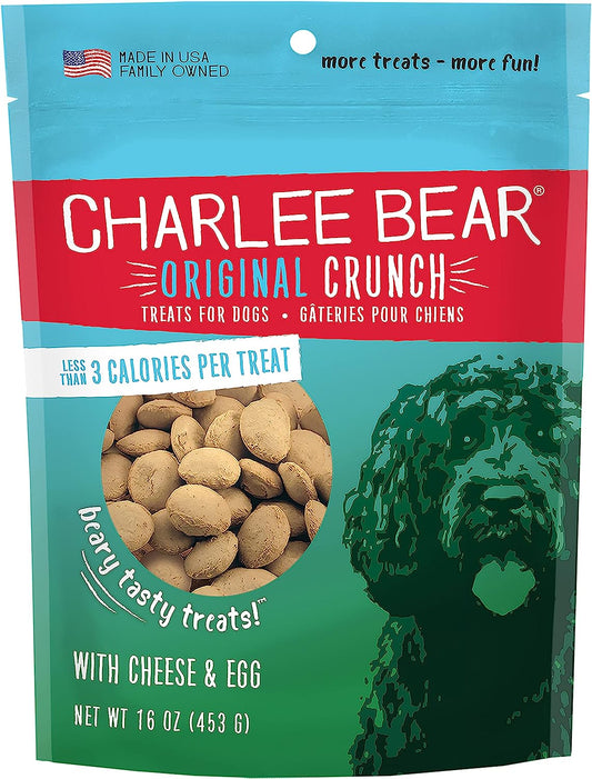 Charlee Bear Orginal Crunch Cheese & Egg Dog Treat (16oz) - Crunchy Dog Treats - The Family Pet