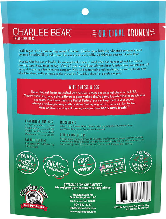 Charlee Bear Orginal Crunch Cheese & Egg Dog Treat (16oz) - Crunchy Dog Treats - The Family Pet