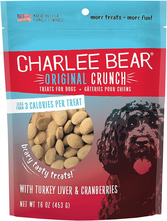 Charlee Bear Original Crunch Turkey Liver & Cranberry Dog Treats (16oz) - Charlee Bear Crunchy Dog Treats - The Family Pet