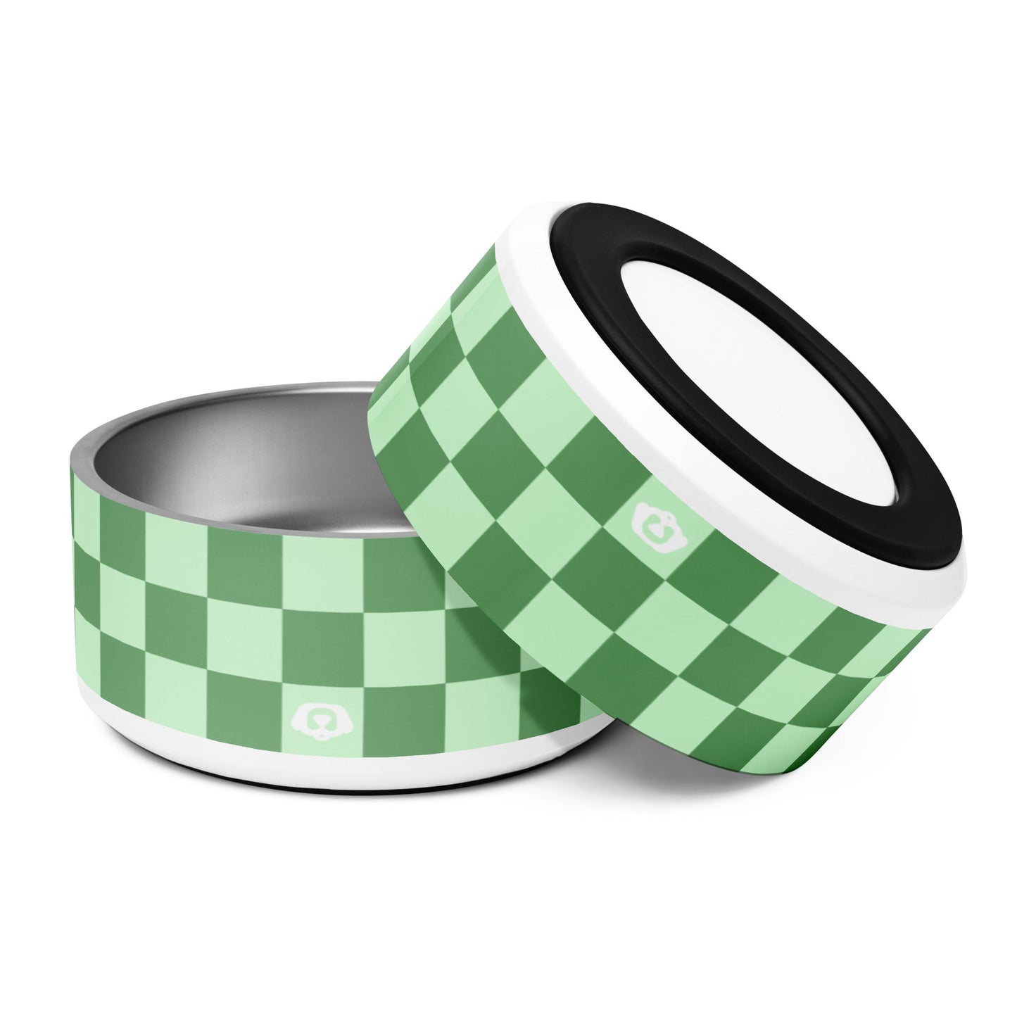 Checker Green Mint 32oz Dog Bowl - Dog Bowls & Feeders - Wuforia