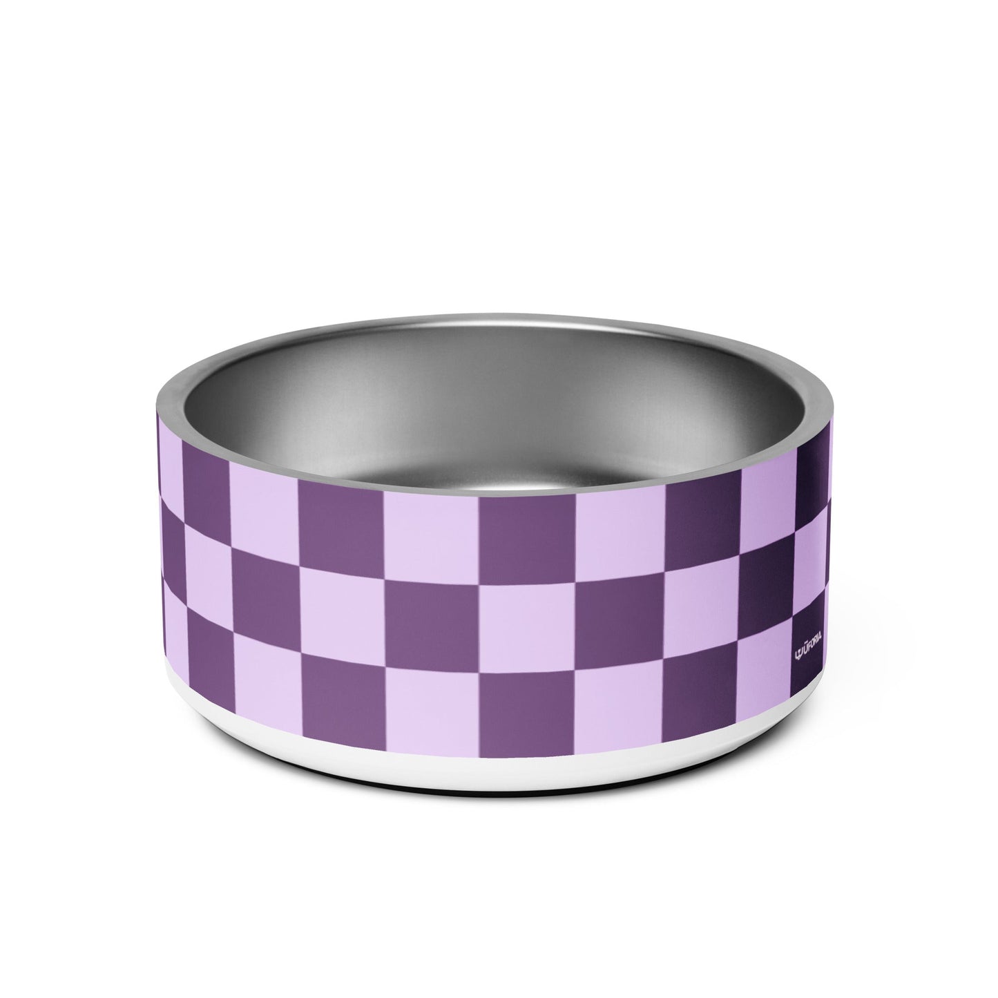 Checker Purple Pop 32oz Dog Bowl - Dog Bowls & Feeders - Wuforia