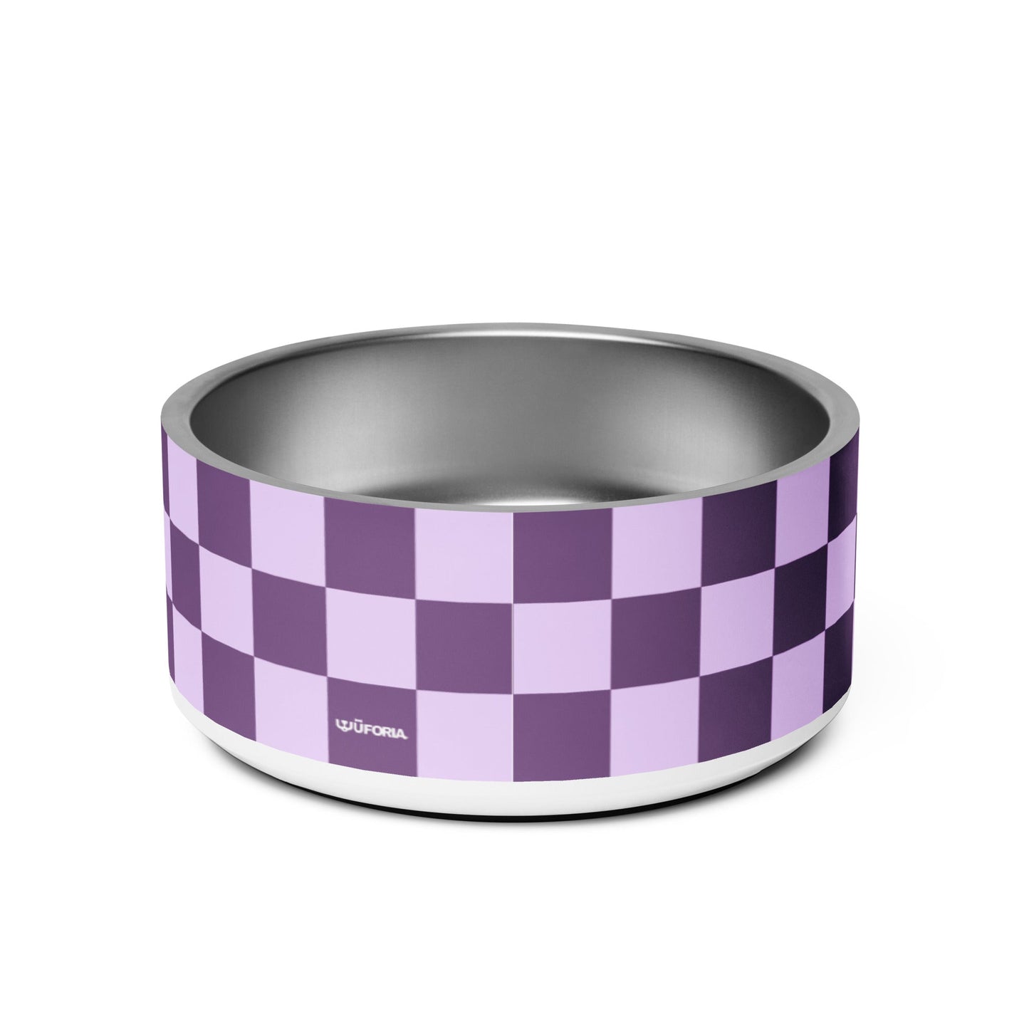 Checker Purple Pop 32oz Dog Bowl - Dog Bowls & Feeders - Wuforia