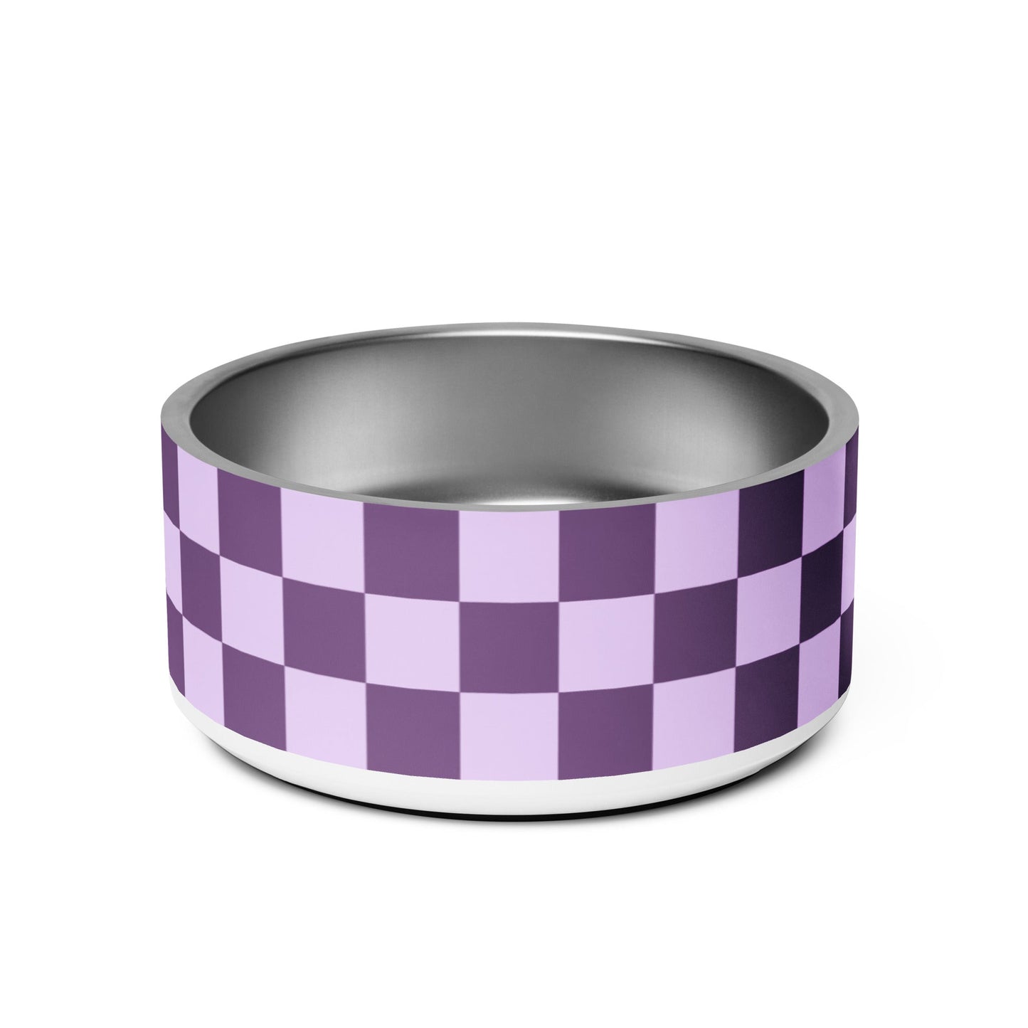 Checker Purple Pop 32oz Dog Bowl - Dog Bowls & Feeders - Wuforia