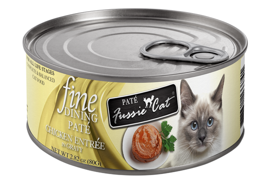 Fussie Cat Fine Dining - Pate - Chicken Entree in gravy (2.82oz) - Wet Cat Food - The Family Pet