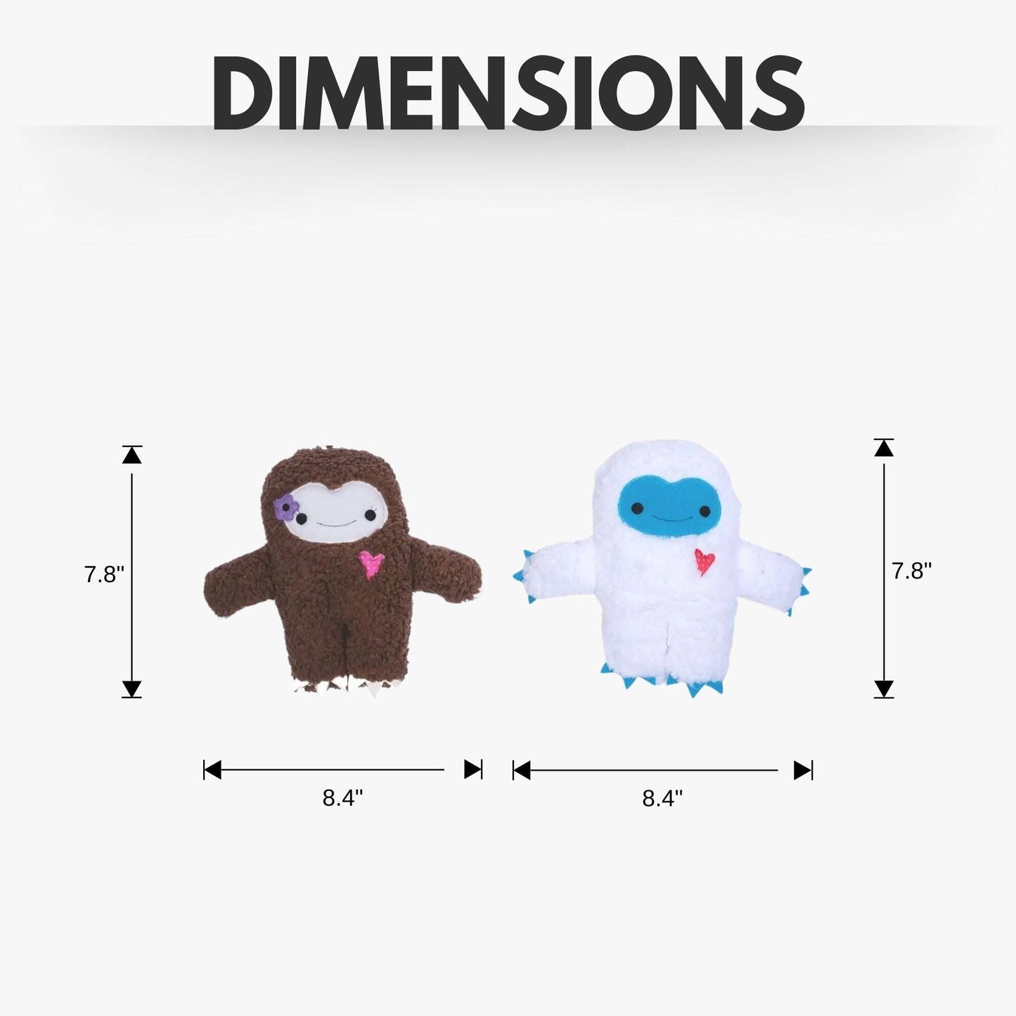 Two Purrfect Pet Kingdom plush dog toys shaped like a sloth and a yeti, perfect for playful pups