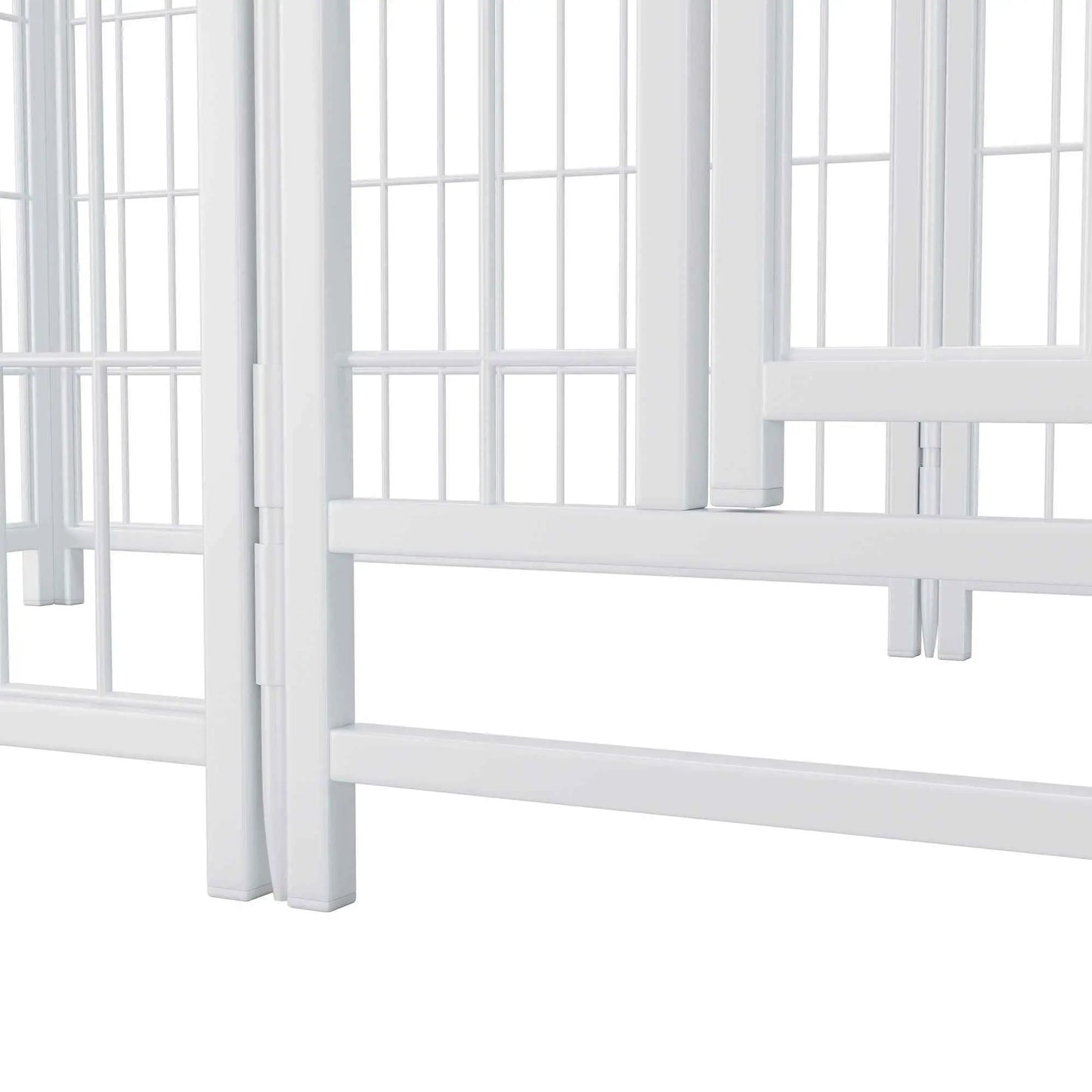 Purrfect Pet Kingdom heavy duty indoor dog enclosure with sturdy white metal bars and reinforced frame