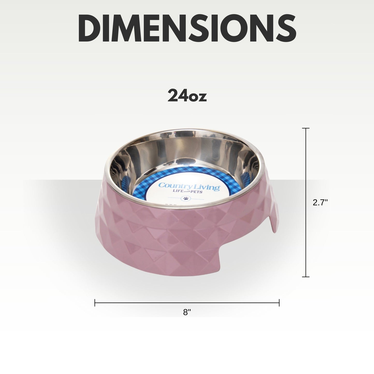 Luxury dog bowls non slip in pink with stainless steel interior for stylish pet dining