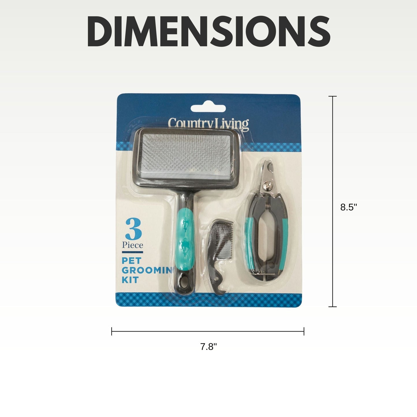 Country Living 3 Piece Pet Grooming Kit with essential pet grooming tools for healthy dogs