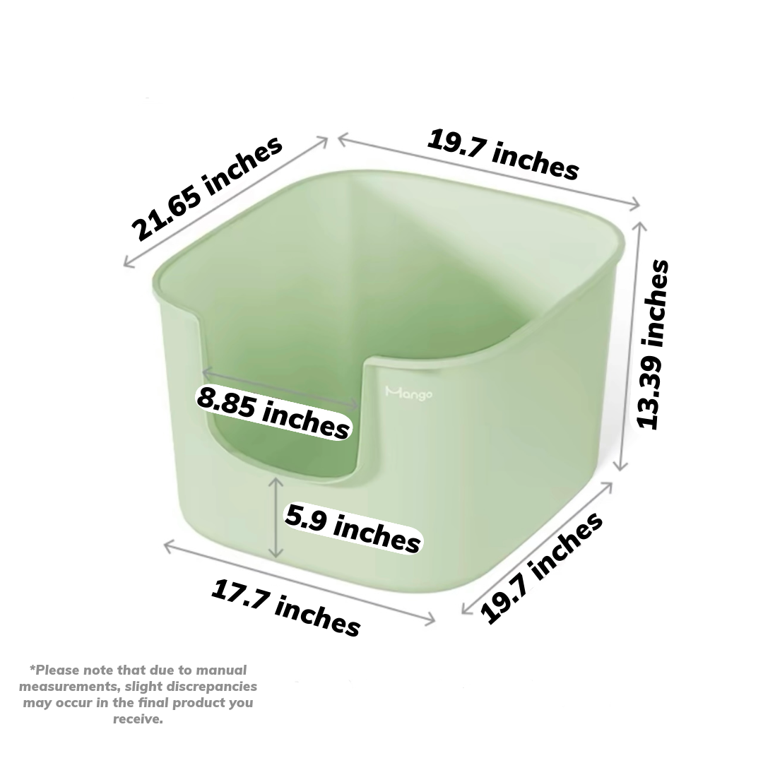 MangoPets covered litter box for multiple cats with dimensions 21.65 x 19.7 x 17.7 inches