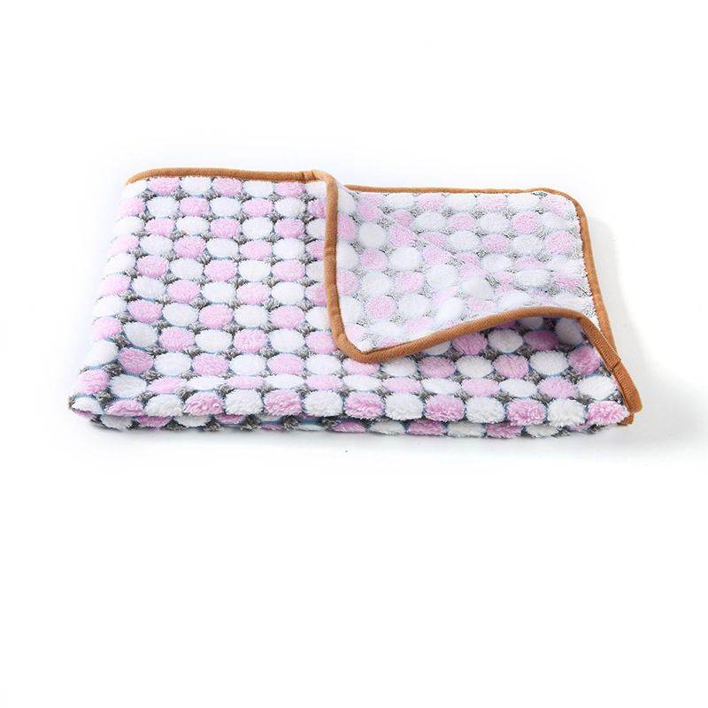 Purrfect Pet Kingdom royal comfort cozy pet blanket for dogs and cats with pink and gray polka dots