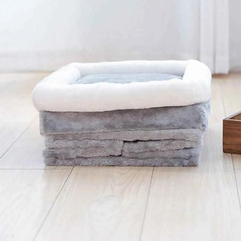 Cozy Retreat Pet Haven soft gray and white plush elevated pet perch by Purrfect Pet Kingdom