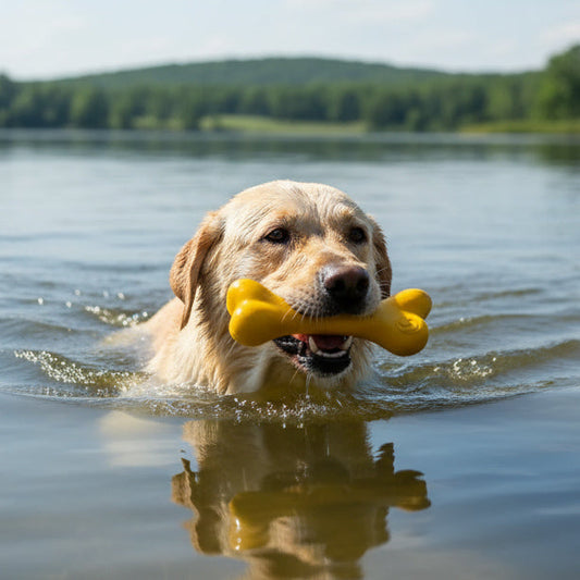 PUP-X Rubber Bone toy - Durable, Floats, Chew Toy for Large