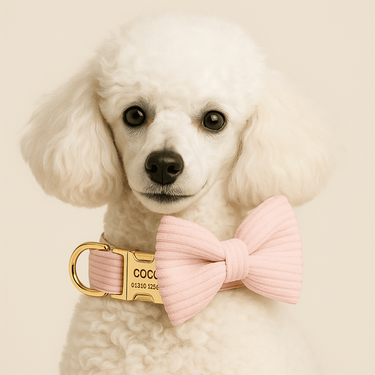 Premium Pink Corduroy Dog Harness Set for Small Elegant Dogs