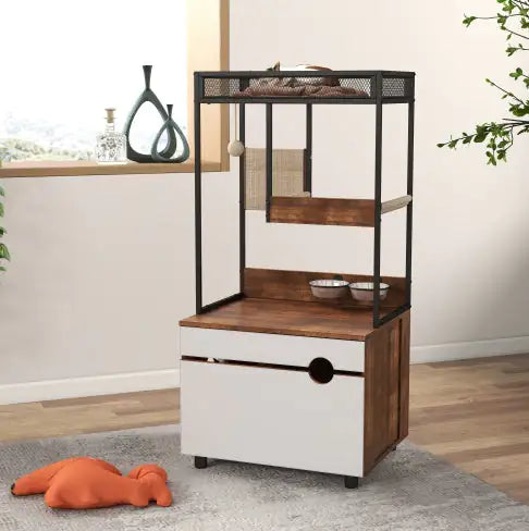 Cat Litter Box Enclosures With Cat Tree Tower - Ameraeon