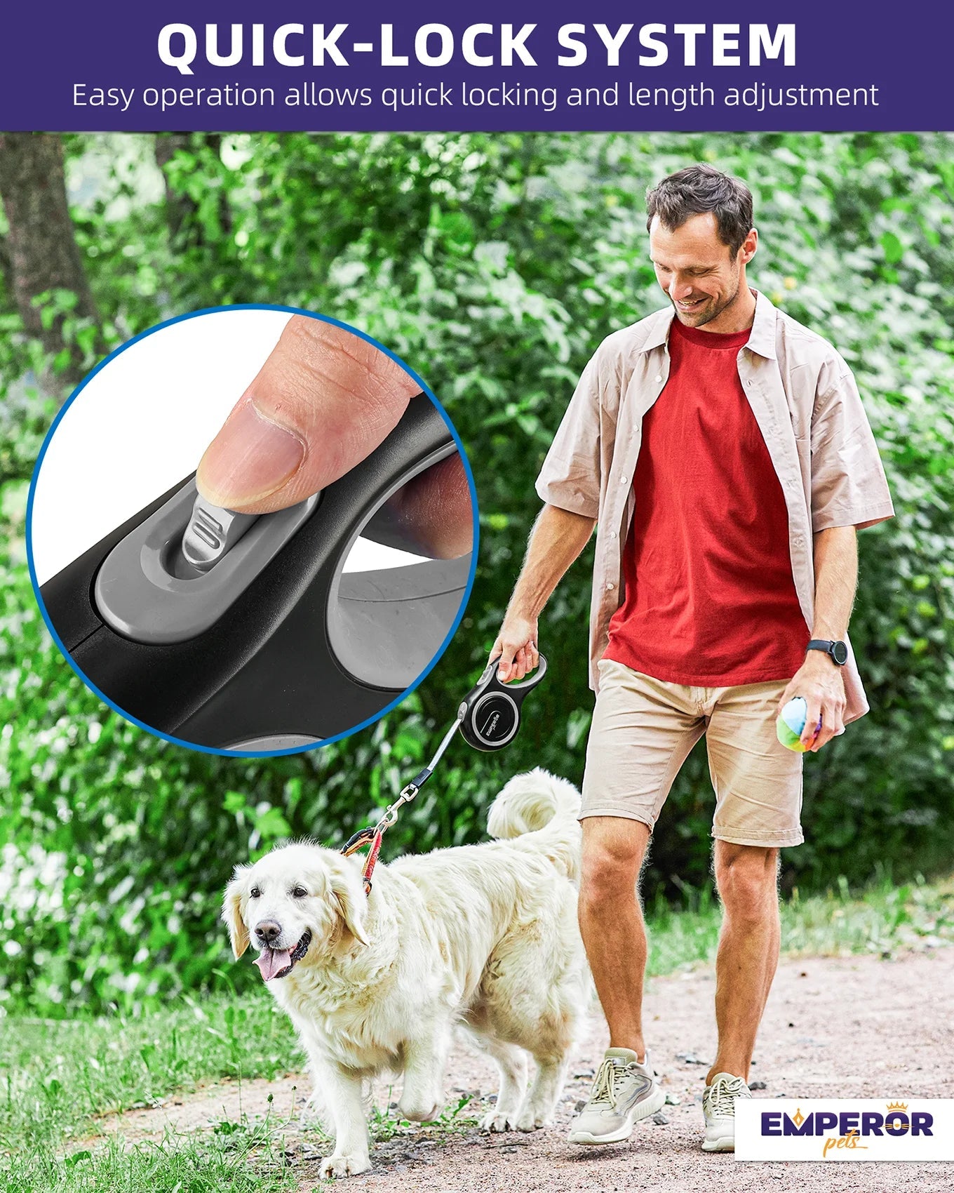 Retractable Dog Leash 16ft Heavy Duty Large Dogs ๐
