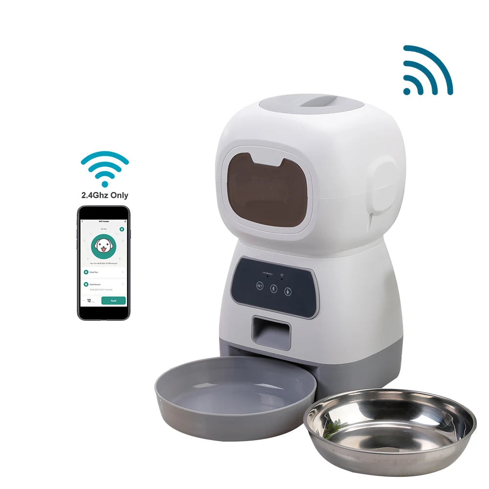 3.5L WiFi Smart Pet Feeder - Voice Recorder & Slow Feed Tech 🎙️