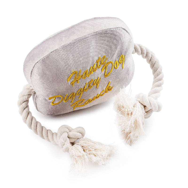 Western Belt Buckle Plush Squeaky Rope Dog Toy