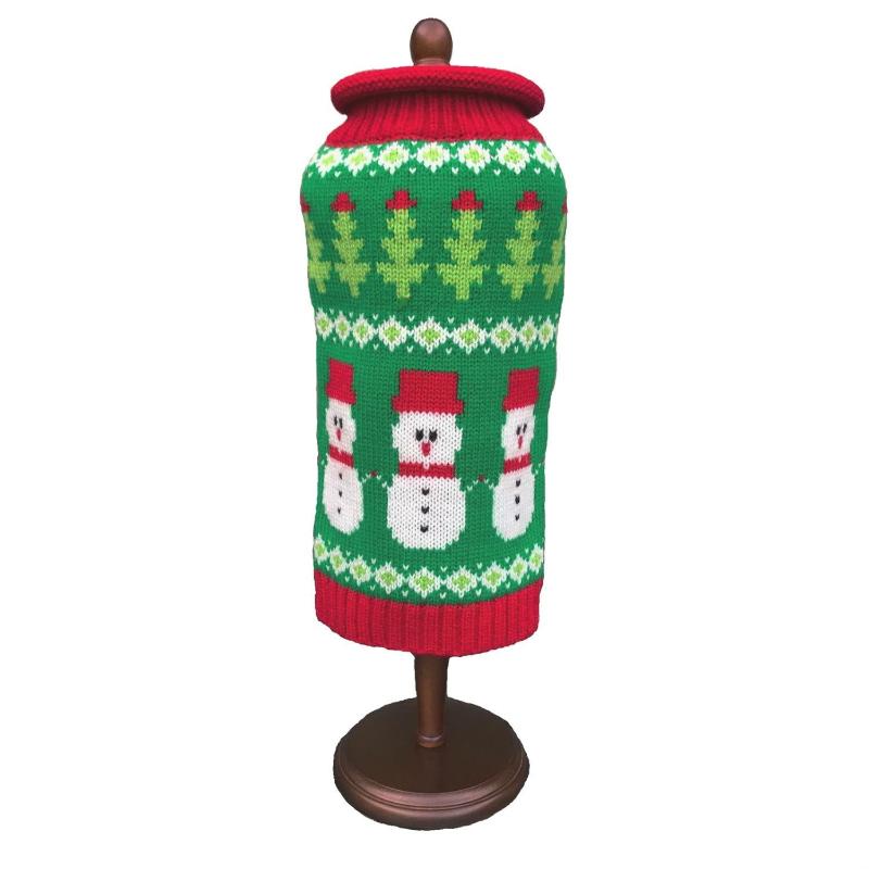 Fair Isle Snowmen Pet Sweater