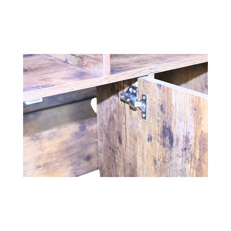 Rustic Brown Wooden Cat Litter Box Enclosure, Spacious Hidden Cat