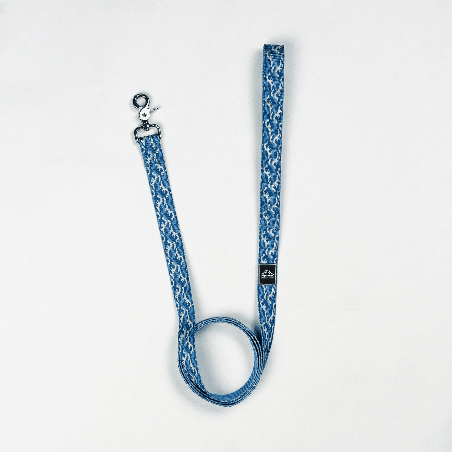 Designer blue dog leash for large dogs with metal clip from Purrfect Pet Kingdom