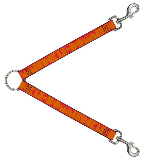 Buckle-Down Dog Leash Splitter in vibrant red and orange, perfect for cats and dogs, priced at $24.95.
