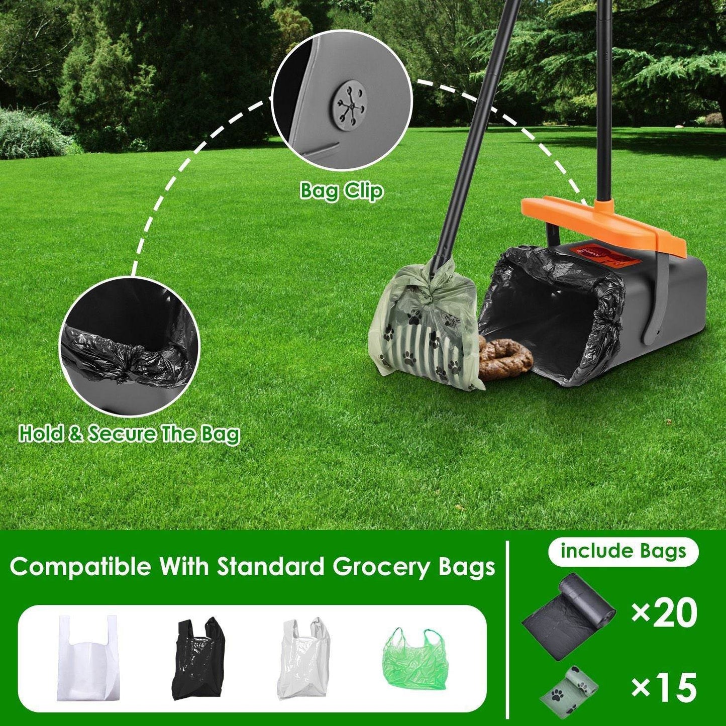 Purrfect Pet Kingdom Dog Poop Scooper Kit with Bags Purrfect Pet Kingdom