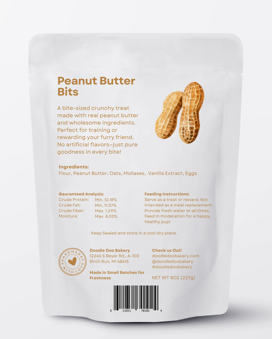 Homemade Dog Treats - ?? Peanut Butter Bits Dog Biscuits 1/2lb - detail view