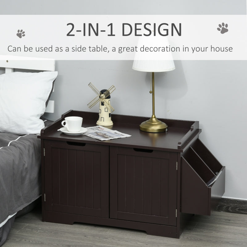 Cat Litter Box Nightstand End Table Enclosure
