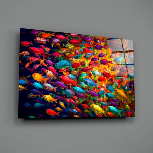 Fish World Glass Wall Art || Designer Collection