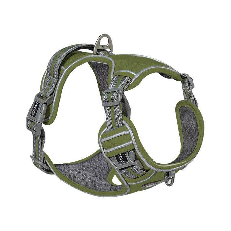 Purrfect Pet Kingdom Dog Harness for Active Dogs - No-Pull, Adjustable Xl Armygreen Purrfect Pet Kingdom