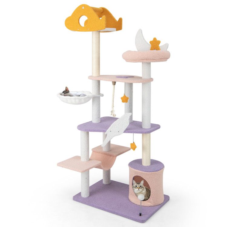 Purrfect Pet Kingdom Multi Level Cat Tower with Scratching Posts Purrfect Pet Kingdom