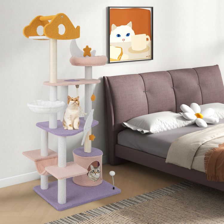 Purrfect Pet Kingdom Multi Level Cat Tower with Scratching Posts Purrfect Pet Kingdom