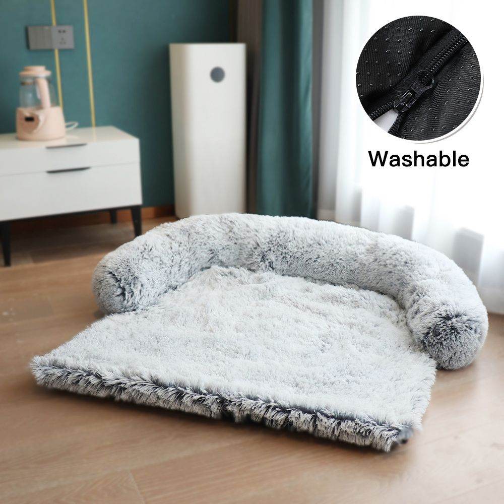 Purrfect Pet Kingdom Warm Dog and Cat Bed - Washable Noble Dog Bed S Light Grey Purrfect Pet Kingdom